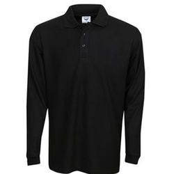 Premium Long Sleeve Pique Polo Black