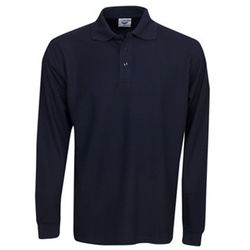 Premium Long Sleeve Pique Polo Navy