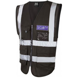 Security Reflective Badge on Hi Vis Superior Security Waistcoat