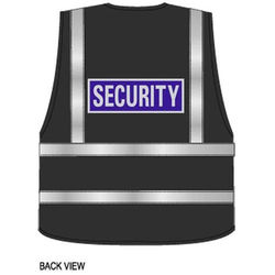 Security Reflective Badge on Hi Vis Superior Security Waistcoat