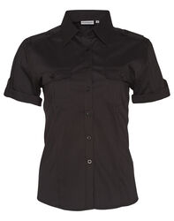 Women+39s Short Sleeve Military Shirt Black