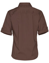 Women+39s Short Sleeve Military Shirt Mocha