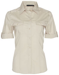 Women+39s Short Sleeve Military Shirt Sand